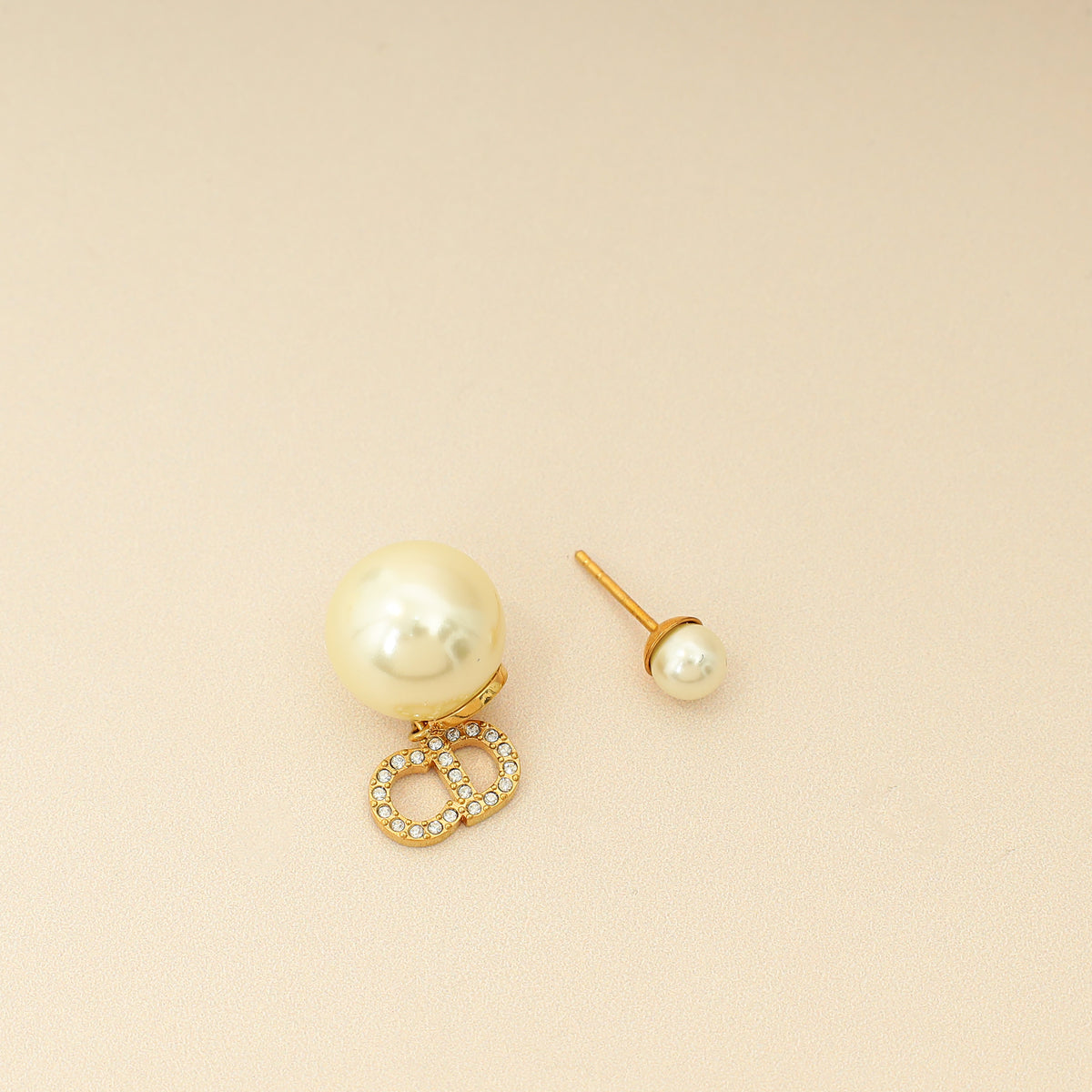 Christian Dior Gold Finish CD & Star Tribales Drop Earrings