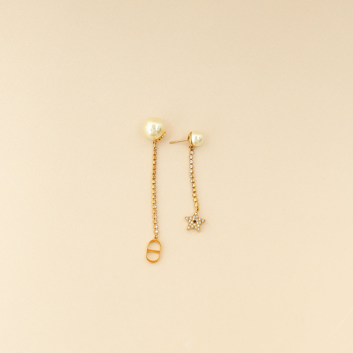 Christian Dior Gold Finish Tribales Drop Earrings