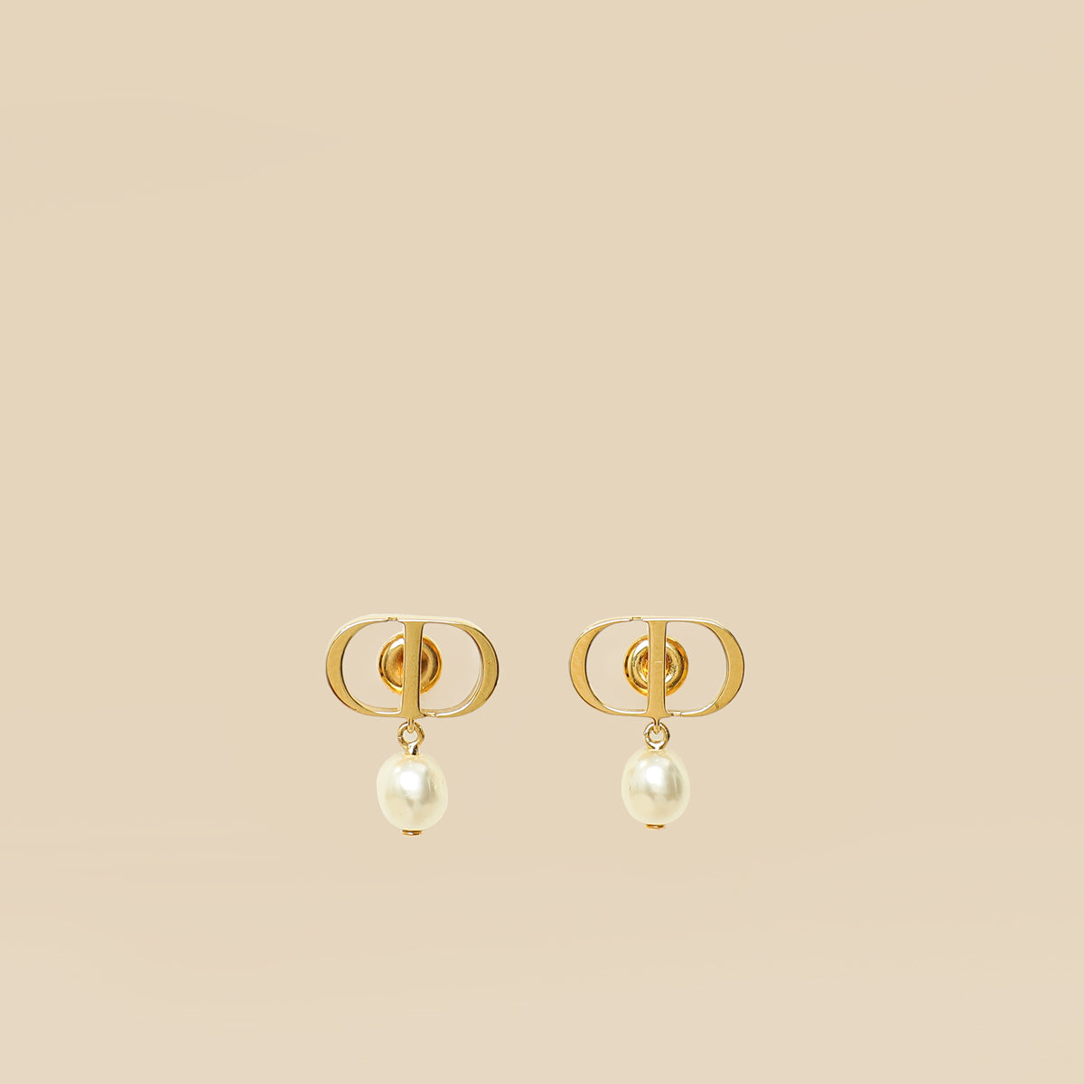 Christian Dior Gold Finish Petit CD Earrings