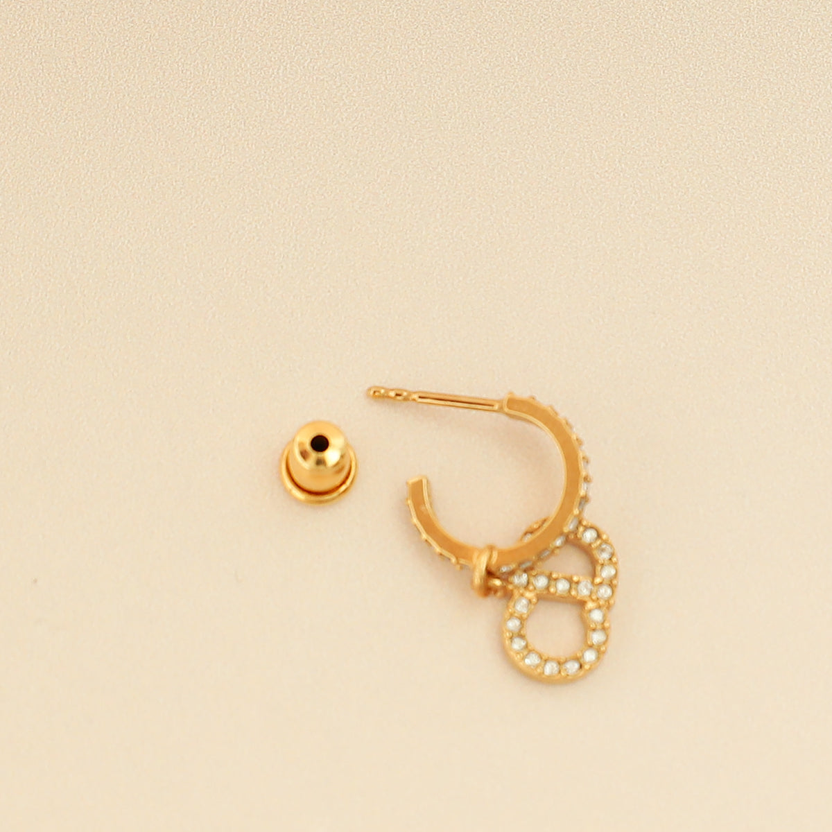 Christian Dior Gold Finish Hoop Clair D Lune Earrings