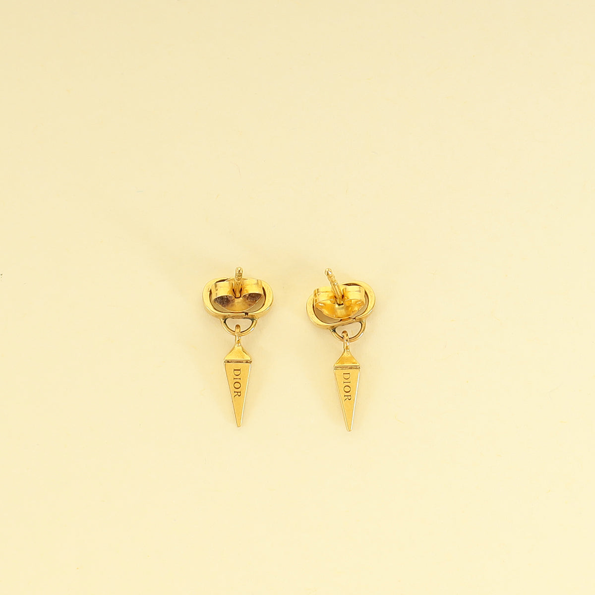 Christian Dior Gold Finish Petit CD Earrings