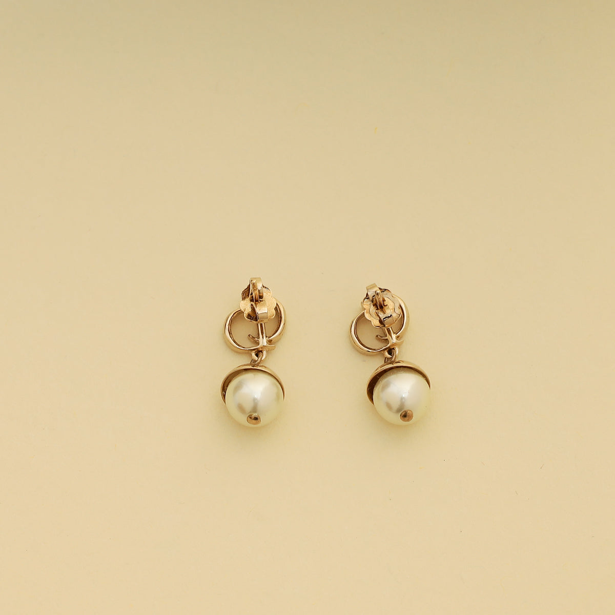 Christian Dior Pearl CD Drop Earrings