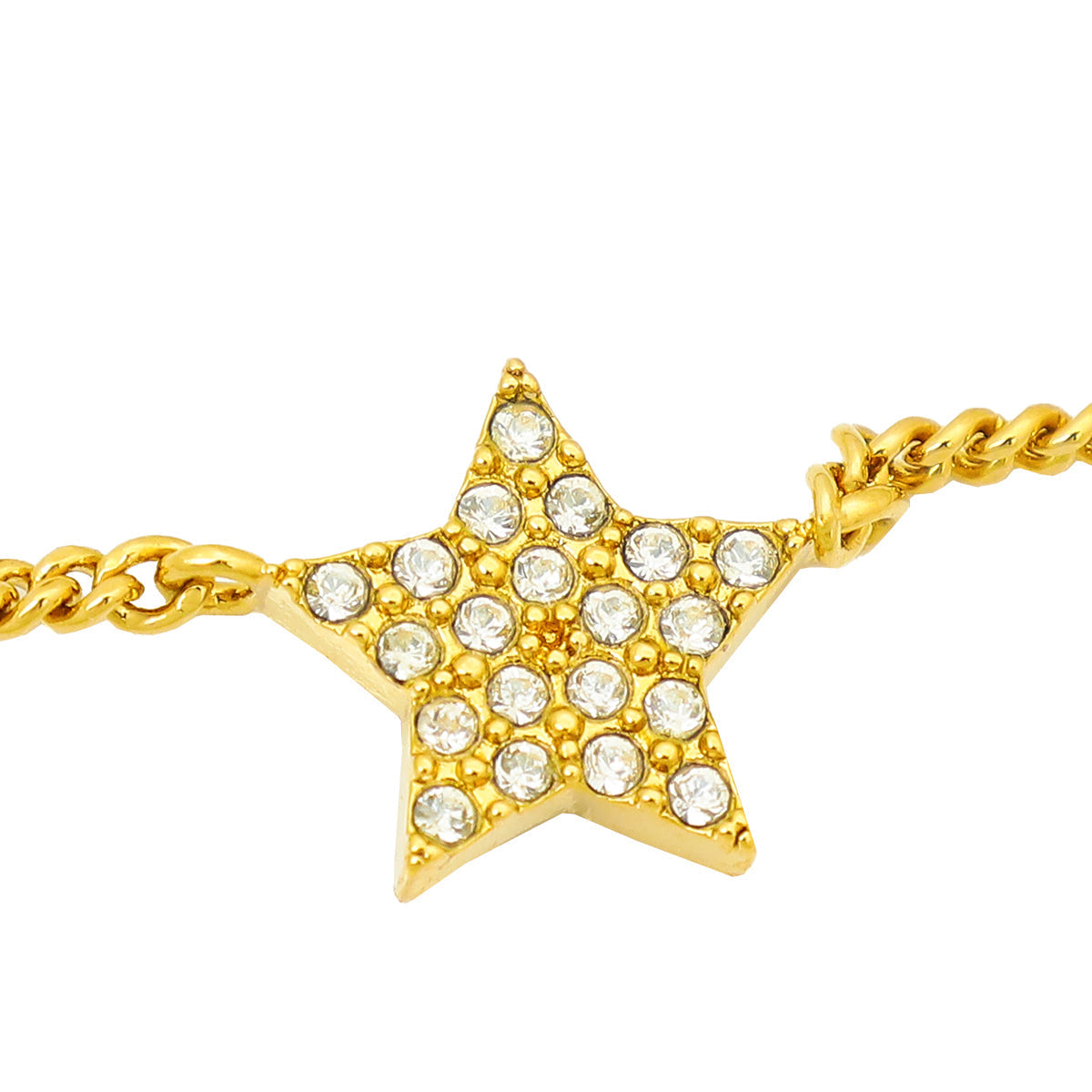 Christian Dior Gold Tone Petit CD Crystal Double Necklace