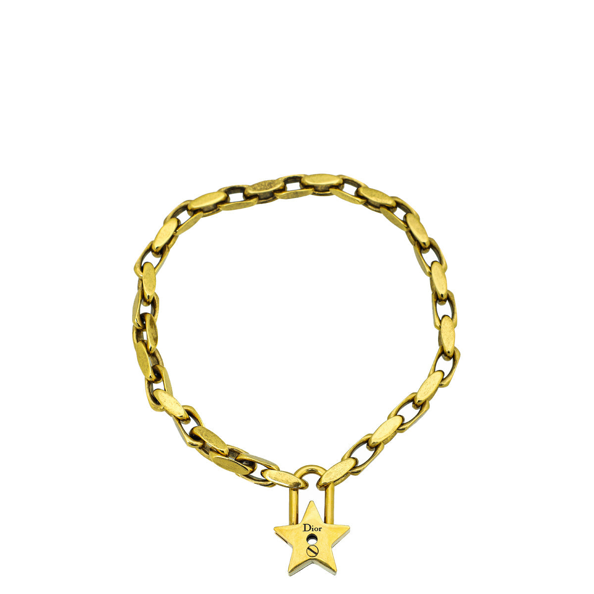 Christian Dior   Gold Finish Lucky Locket Star Choker Necklace