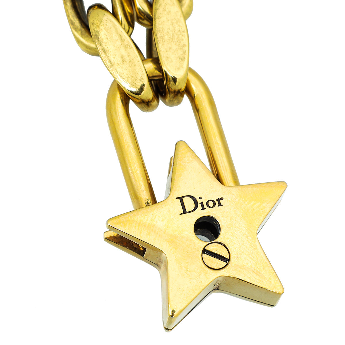 Christian Dior   Gold Finish Lucky Locket Star Choker Necklace