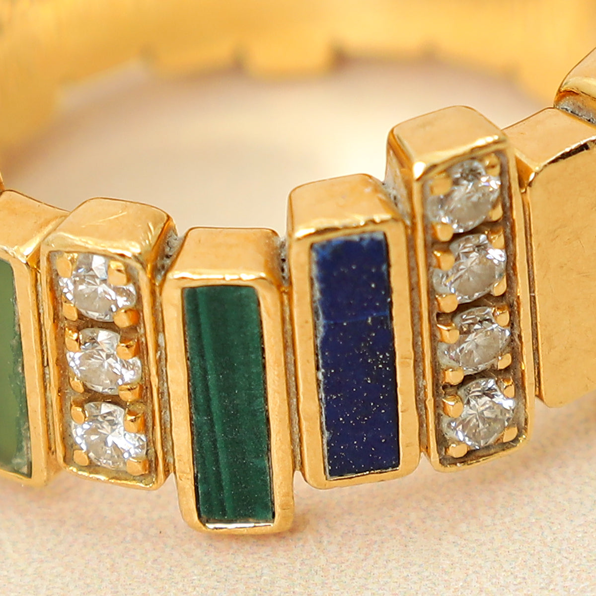 Christian Dior 18K Yellow Gold Gem Limited Edition Diamond Ring 54