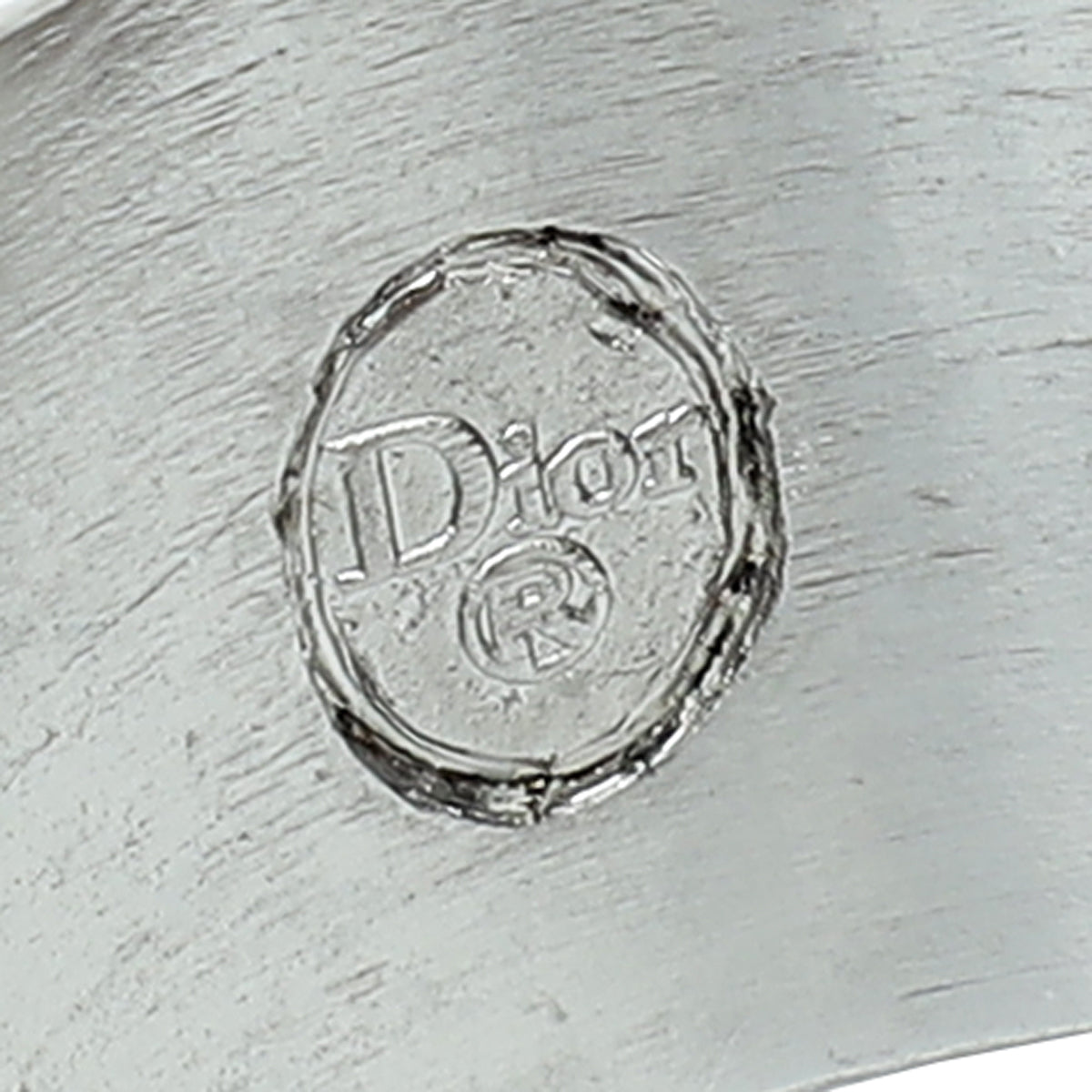 Christian Dior Silver Finish Crystal Ring