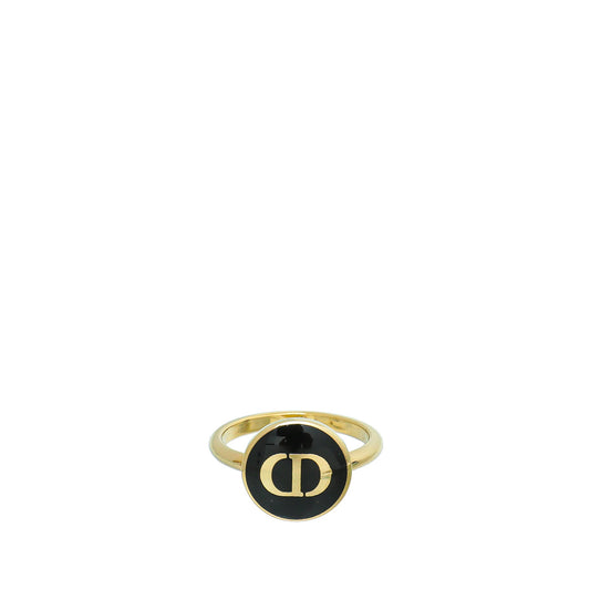 Christian Dior Black The Petit CD Logo Small Ring