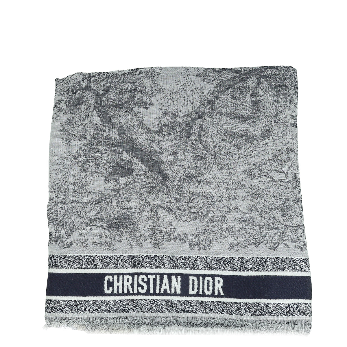 Christian Dior Bicolor Toile de Jouy Shawl