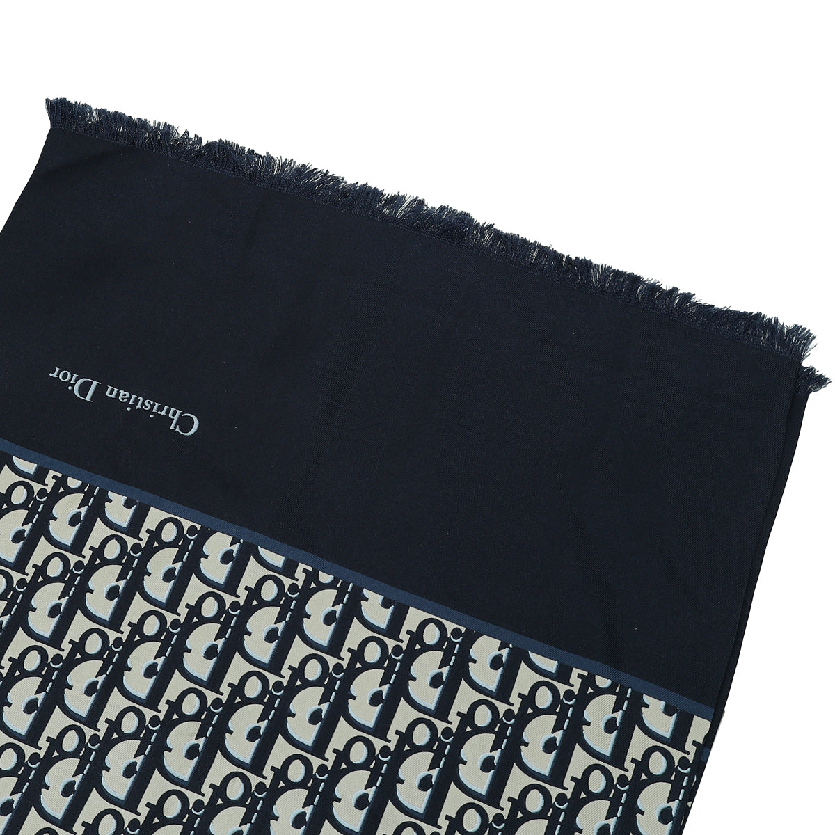 Christian Dior Navy Blue Oblique Stole Scarf