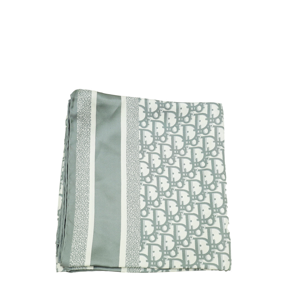 Christian Dior Bicolor Oblique Diortwin Square Silk 90 Scarf