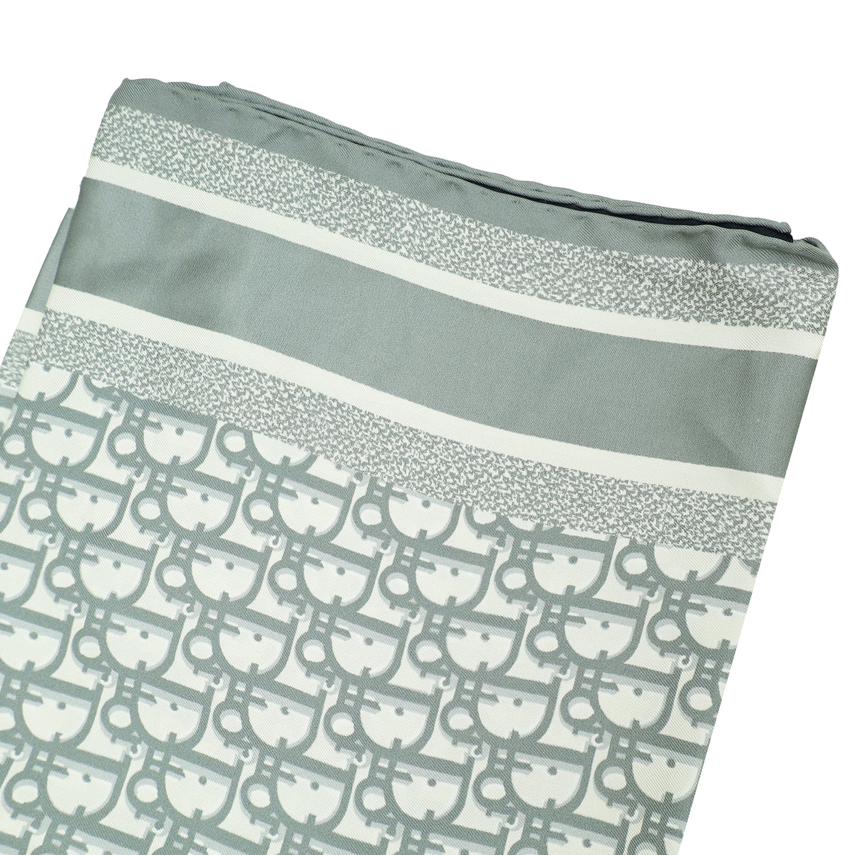 Christian Dior Bicolor Oblique Diortwin Square Silk 90 Scarf
