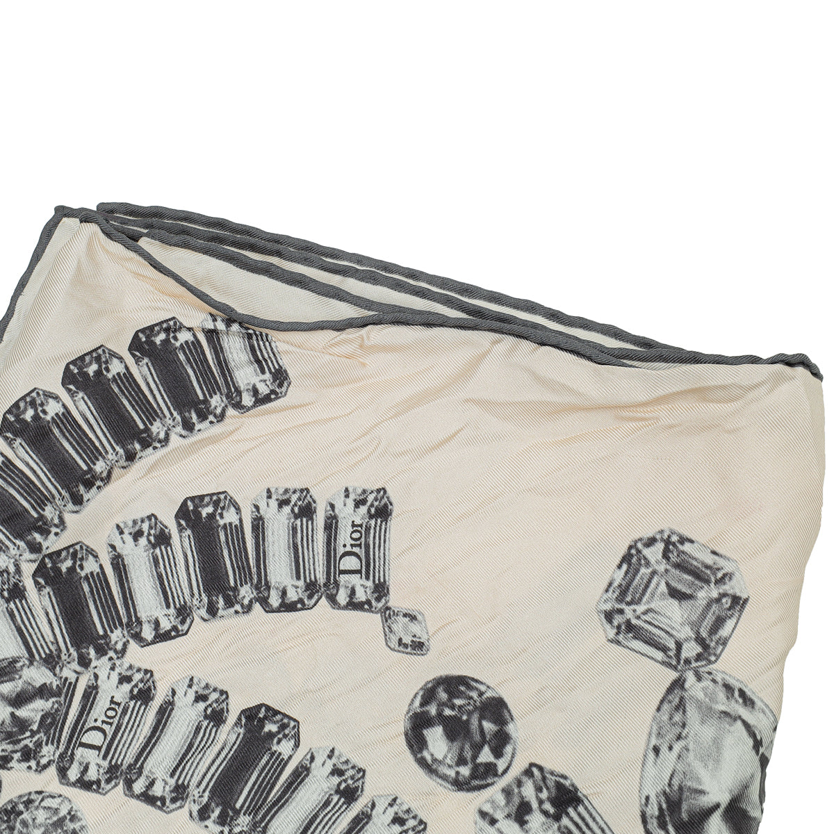 Christian Dior Bicolor Crystal Print Silk Square Scarf