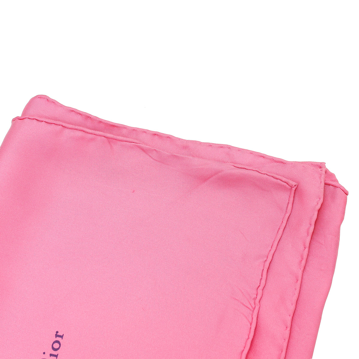 Christian Dior Pink Multicolor Print satin Square Silk Scarf