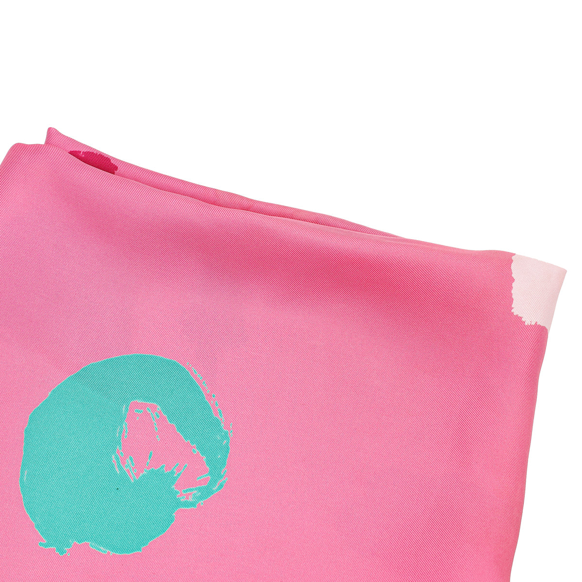 Christian Dior Pink Multicolor Print satin Square Silk Scarf