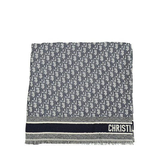 Christian Dior Blue D-Oblique Shawl