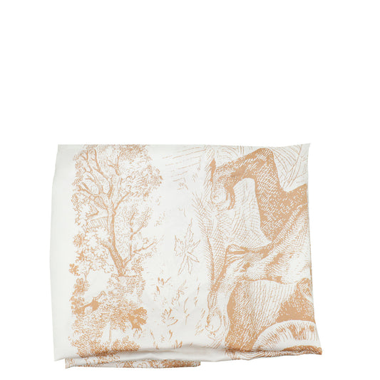 Christian Dior Bicolor Toile De Jouy Print Silk Poncho