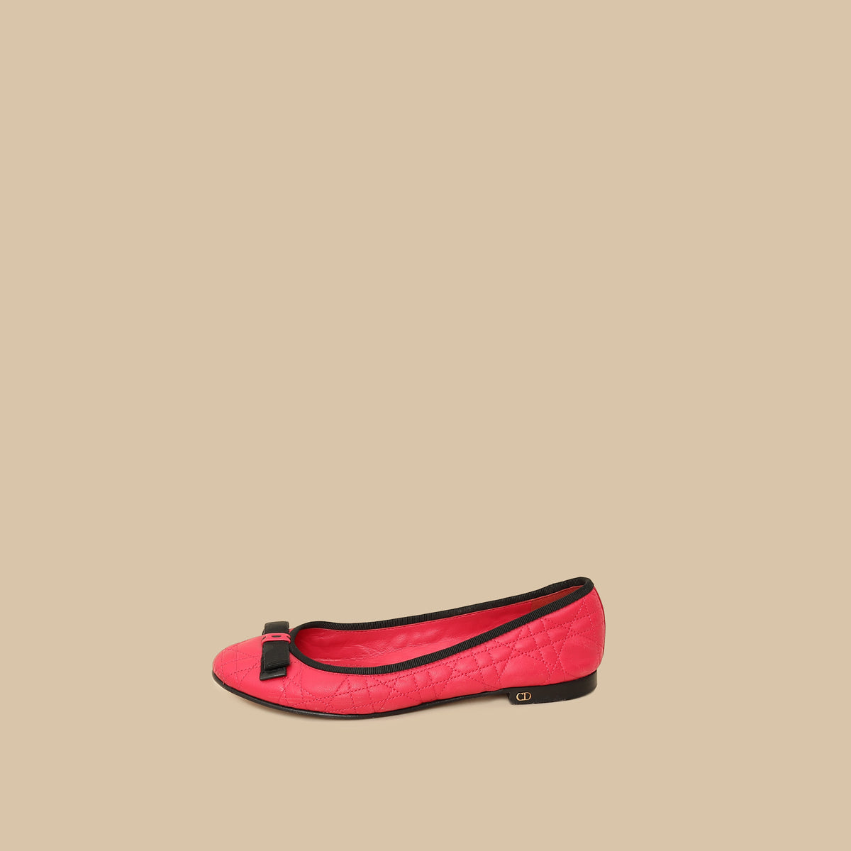 Christian Dior Bicolor Cannage Bow Ballet Flats 38