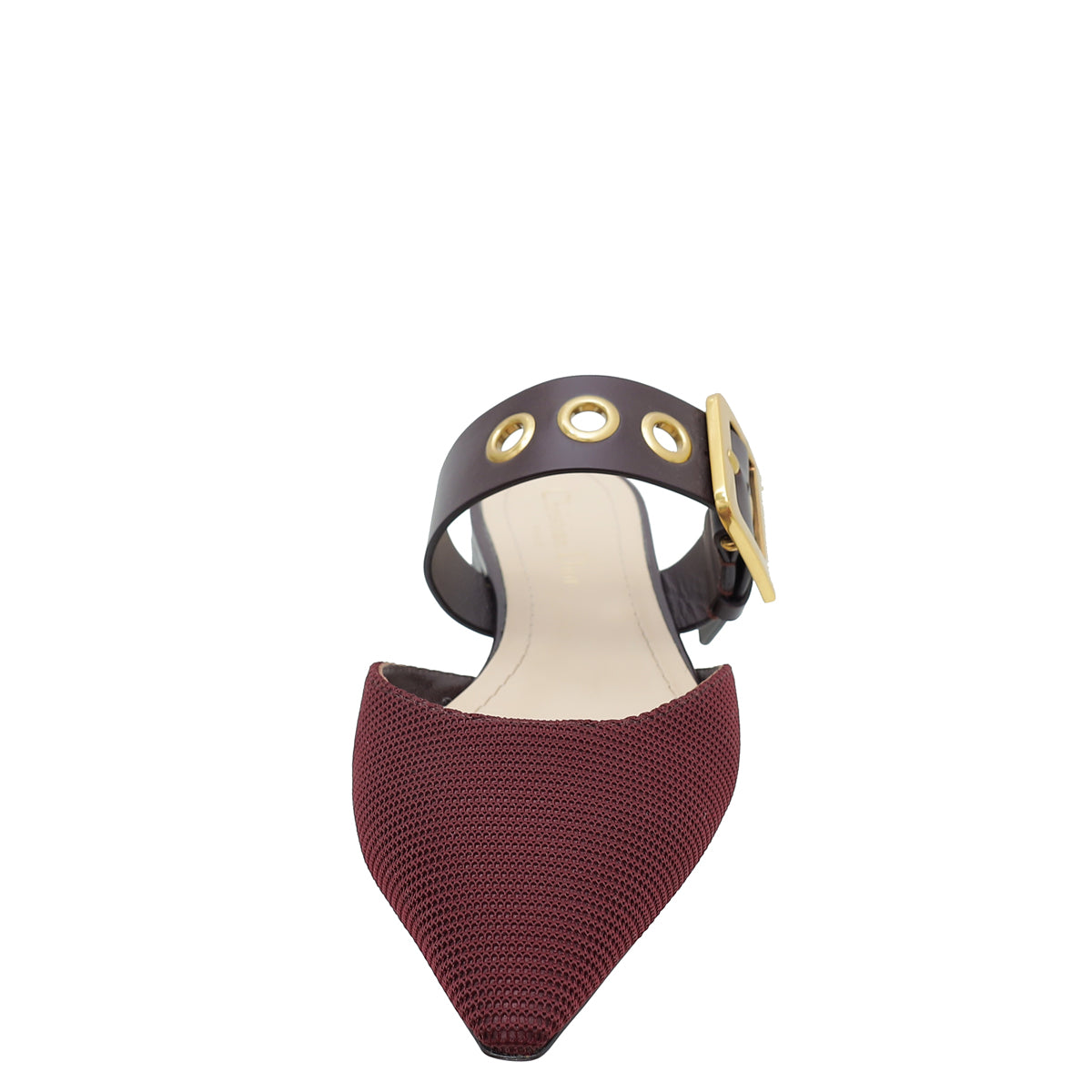Christian Dior Burgundy D-Dior Flat Mule 37.5