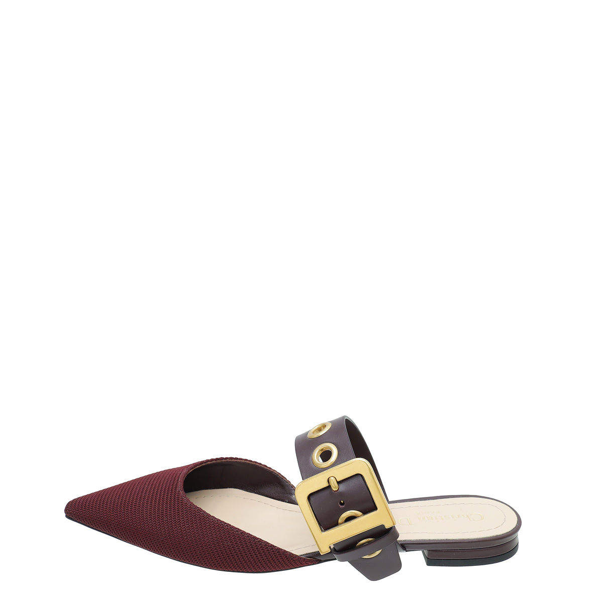 Christian Dior Burgundy D-Dior Flat Mule 37.5