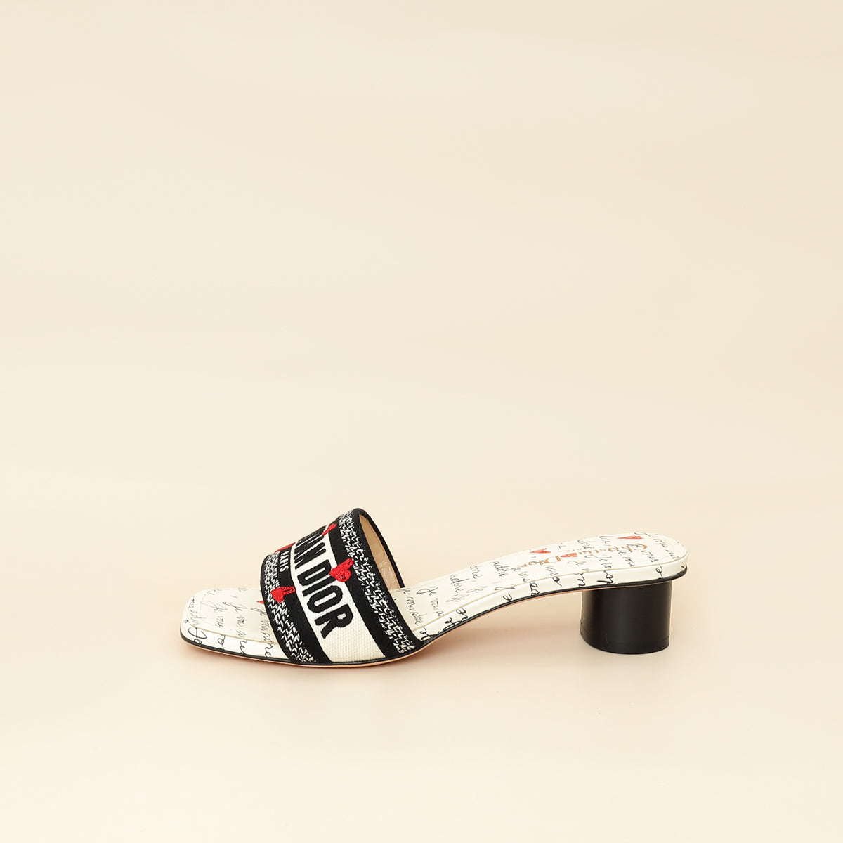 Christian Dior Bicolor Dway Dioramour Embroidered Slide Sandal 39