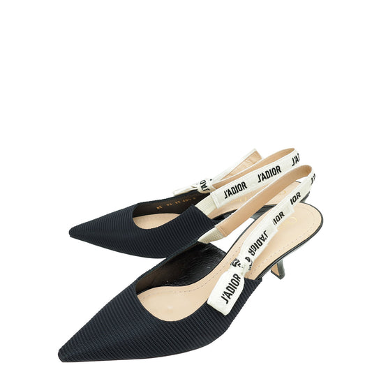 Christian Dior Black J'adior Technical Fabric Slingback 40.5