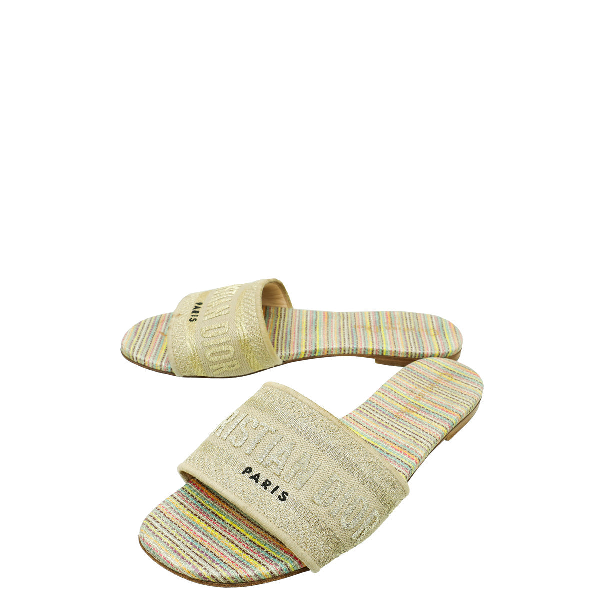 Christian Dior Metallic Multicolor Dway D-Romance Flat Mules 36