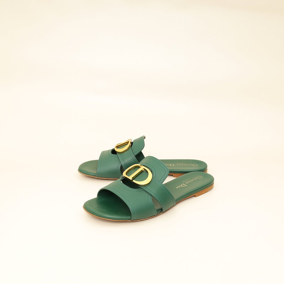Christian Dior Leaf Green 30 Montaigne Slide Sandal 36