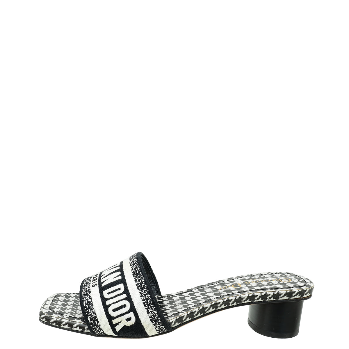 Christian Dior Dway Micro-Houndstooth Embroidered Mules 36