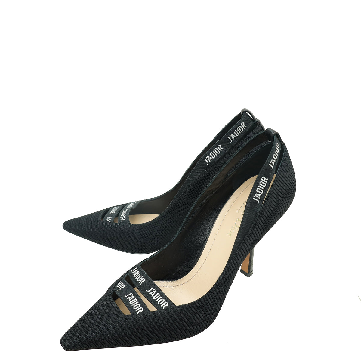 Christian Dior Black J'adior Ribbon Technical Fabric Pump 38.5