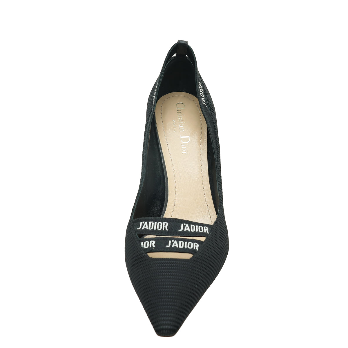 Christian Dior Black J'adior Ribbon Technical Fabric Pump 38.5