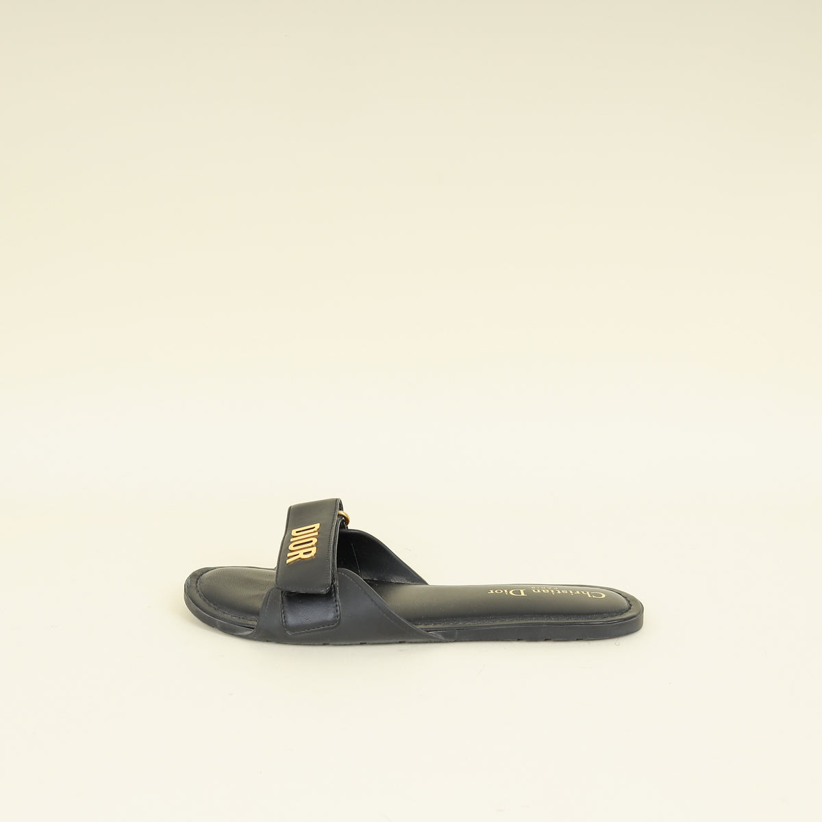 Christian Dior Black Dioriviera Dioract Slide Sandal 38