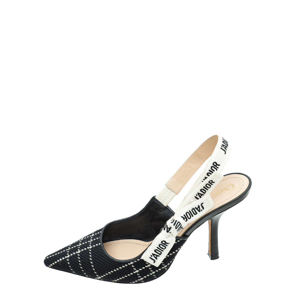 Christian Dior Bicolor Fabric J'Adior Heeled Slingback 38