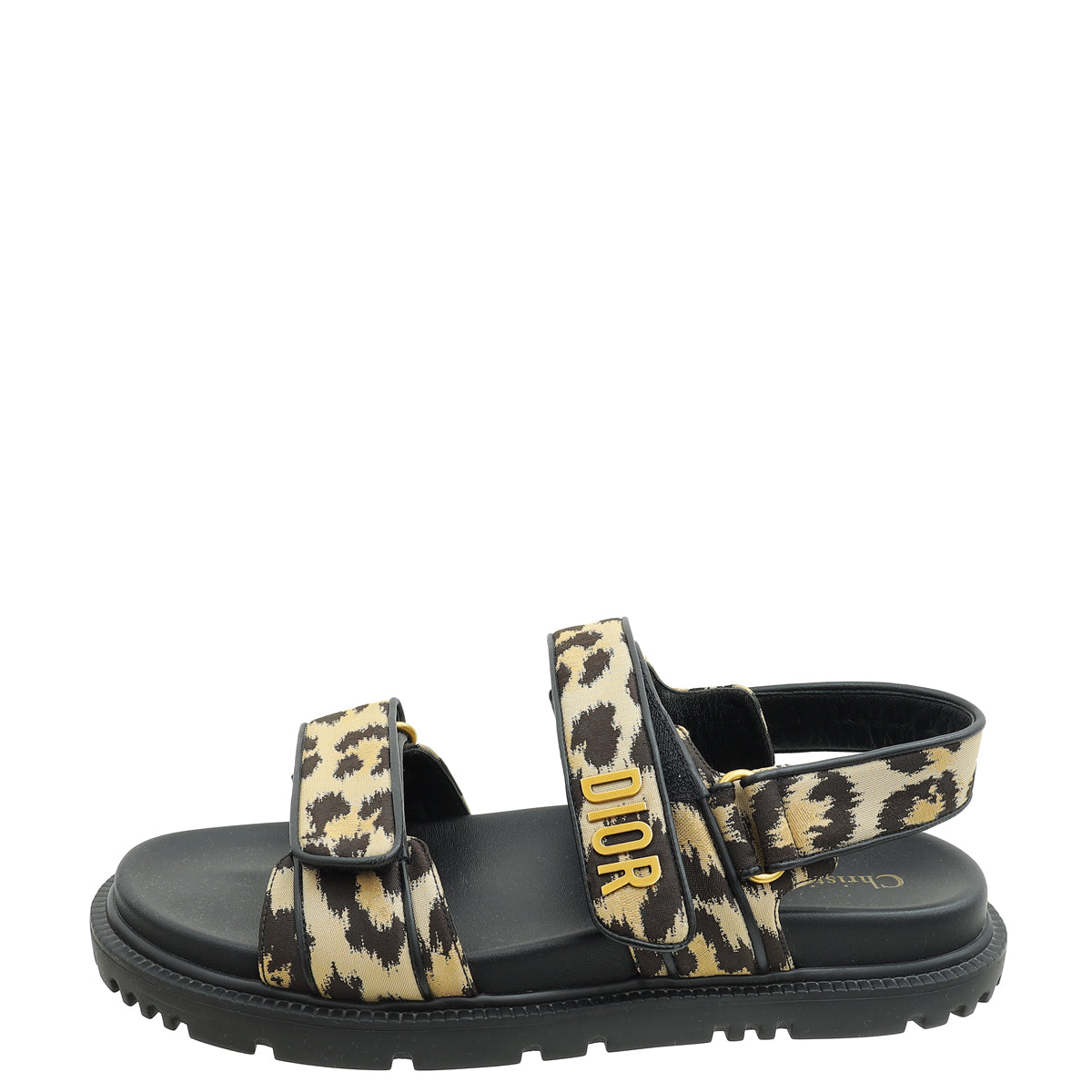 Christian Dior Bicolor Leopard Print Dioract Sandal 39.5