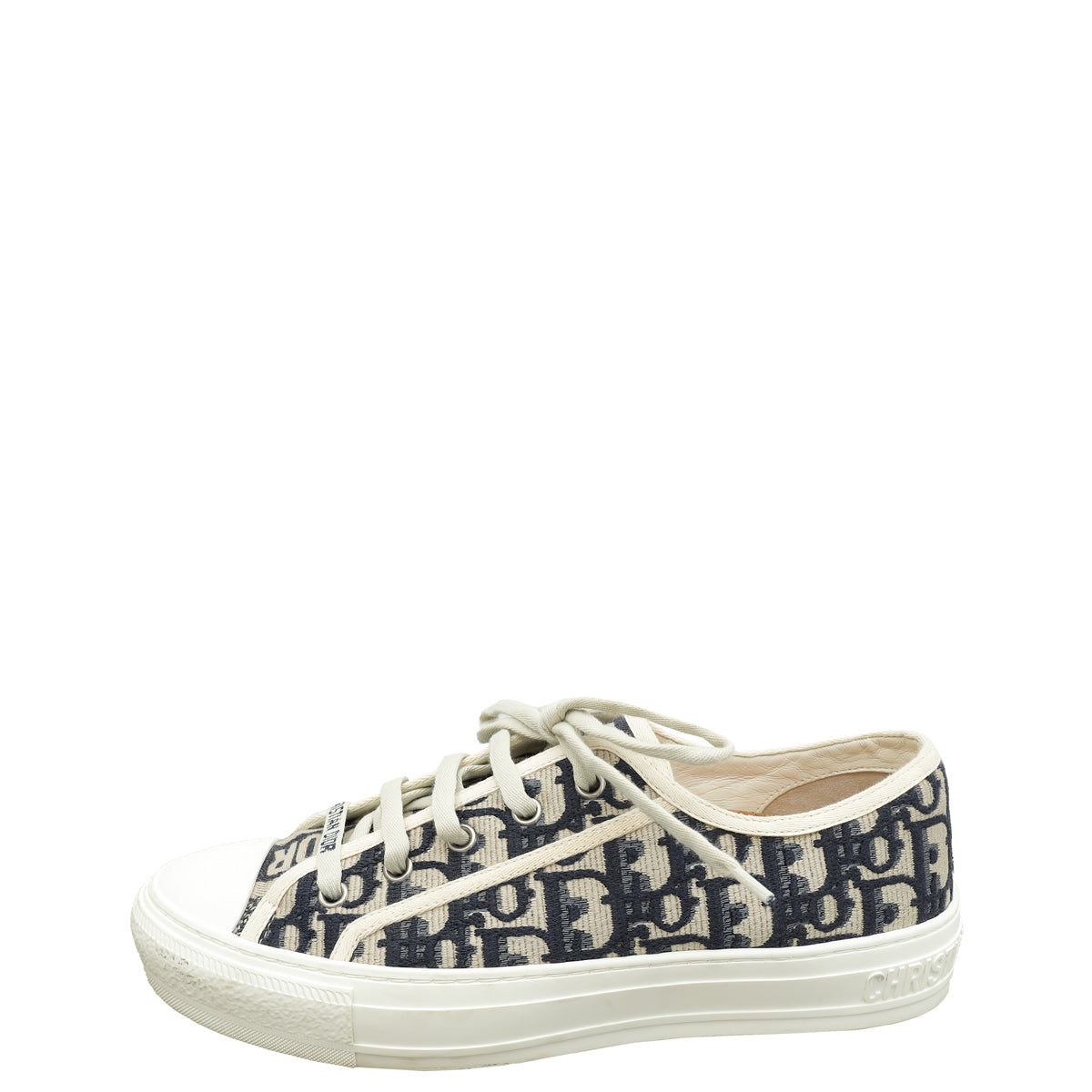 Christian Dior Navy Blue Oblique Walk N' Dior Low Top Sneaker 39