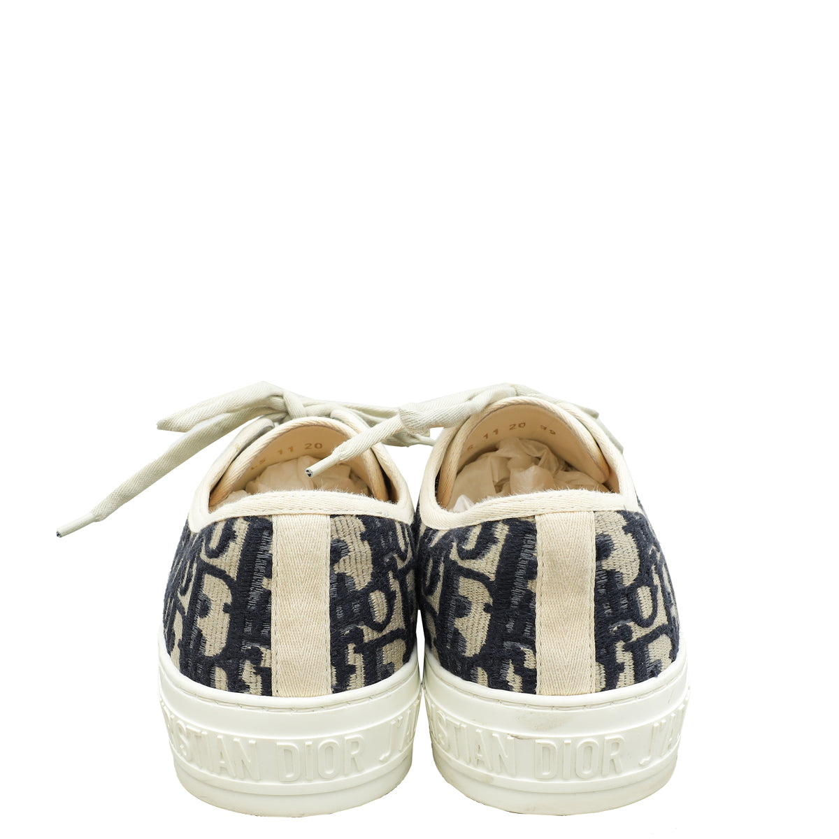 Christian Dior Navy Blue Oblique Walk N' Dior Low Top Sneaker 39