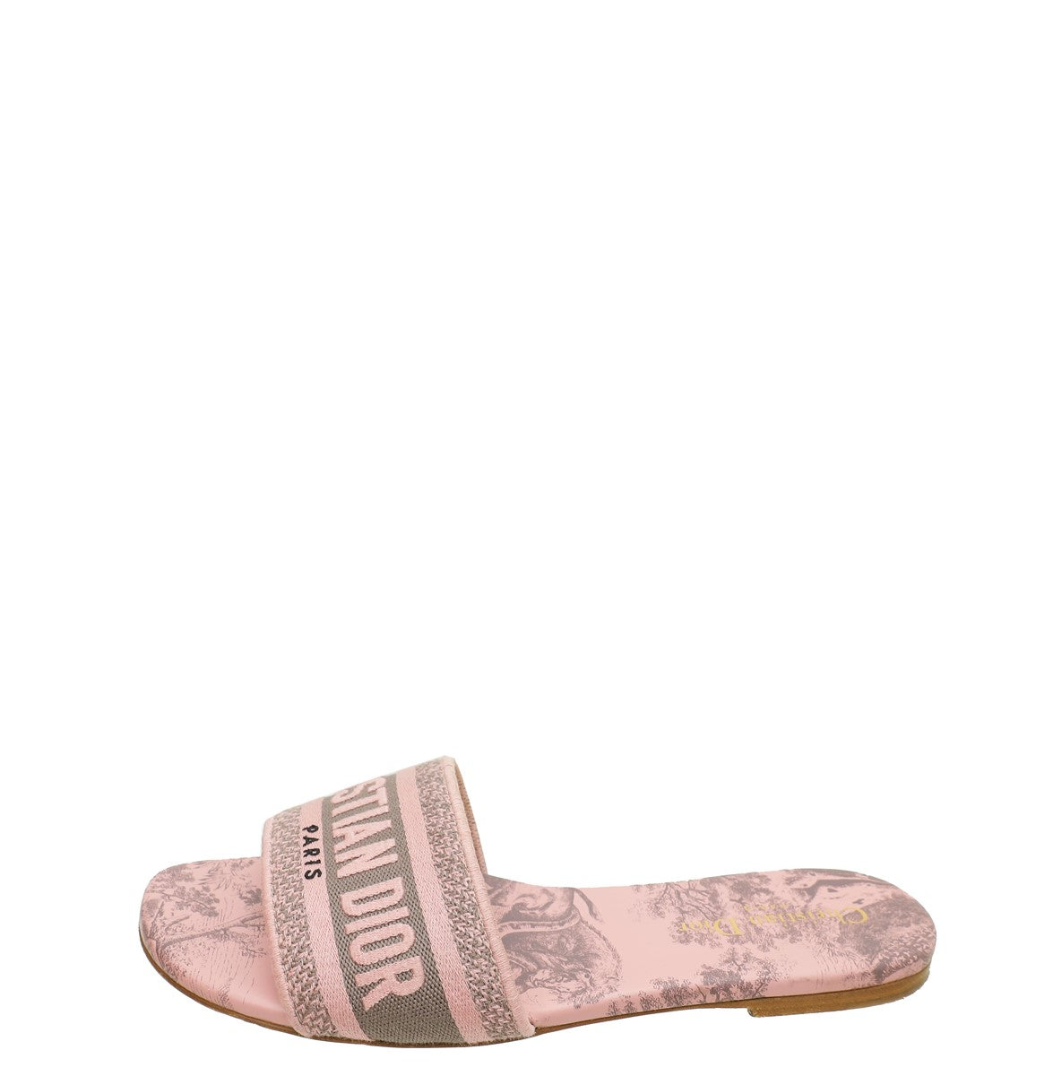 Christian Dior Bicolor Toile De Jouy Soleil Motif Dway Sandals 39