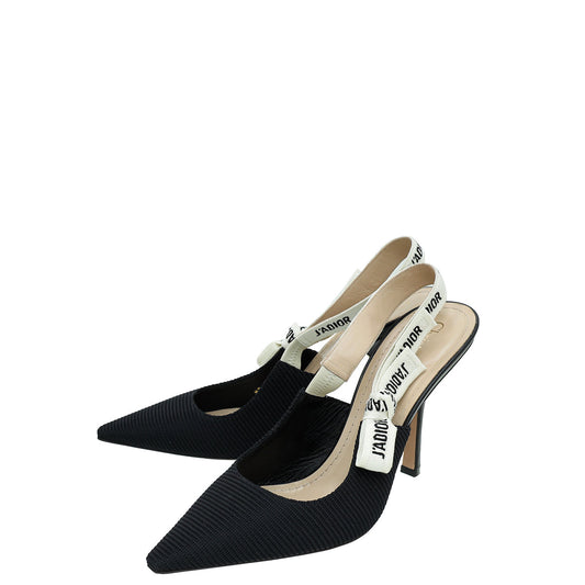 Christian Dior Black J'adior Technical Fabric Slingback Pump 41