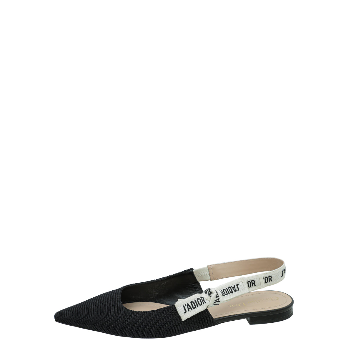 Christian Dior Black J'adior Technical Fabric Ballerina Flat 39.5