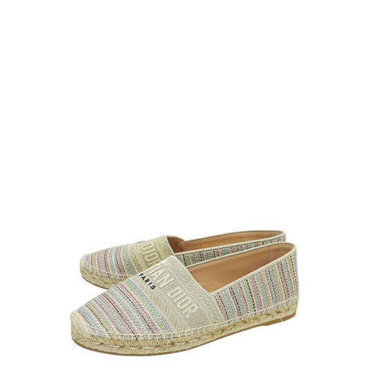 Christian Dior Metal Multicolor Romance Lurex Technical Granville Espadrille 39