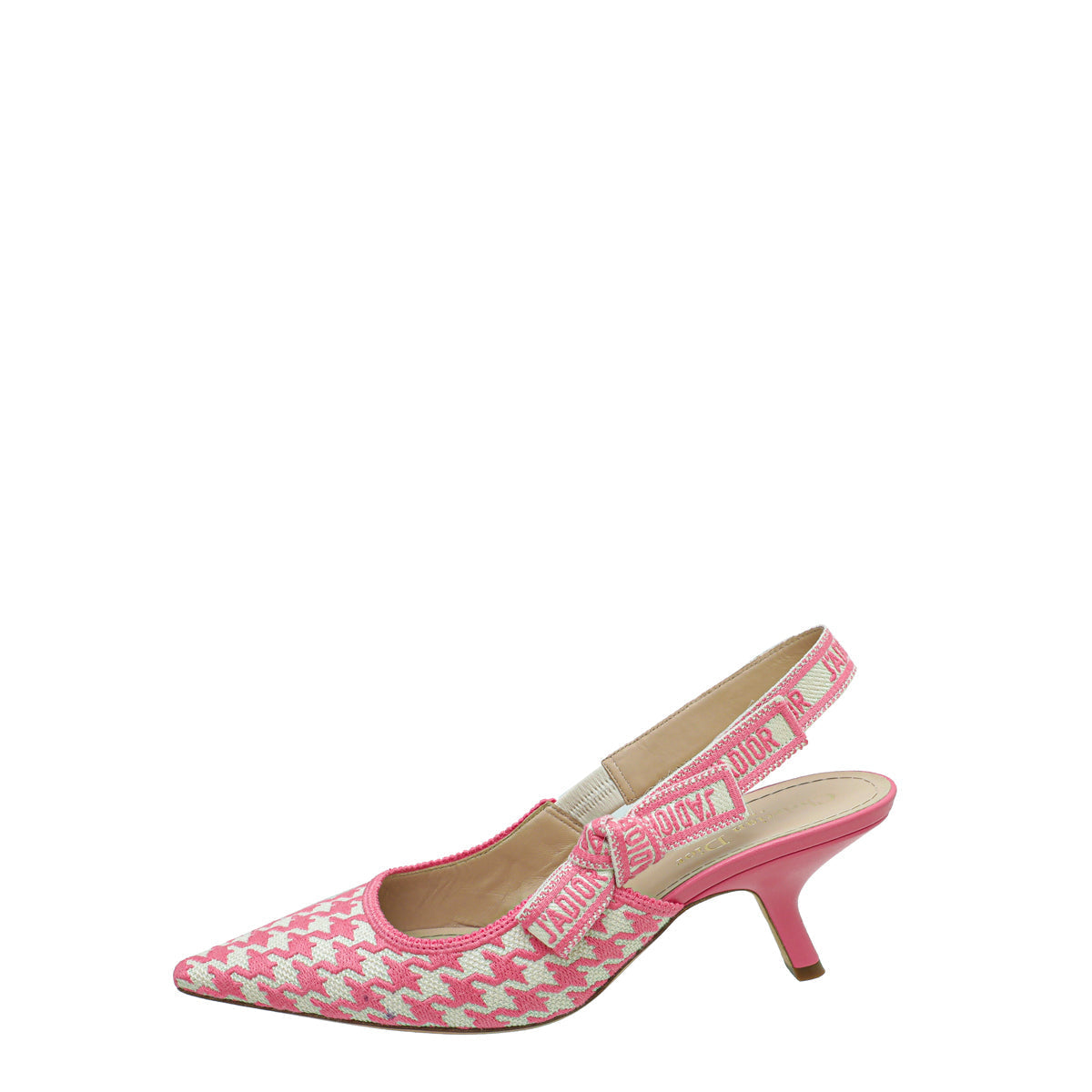 Christian Dior Bicolor J'adior Houndstooth Embroidered Slingback 38.5