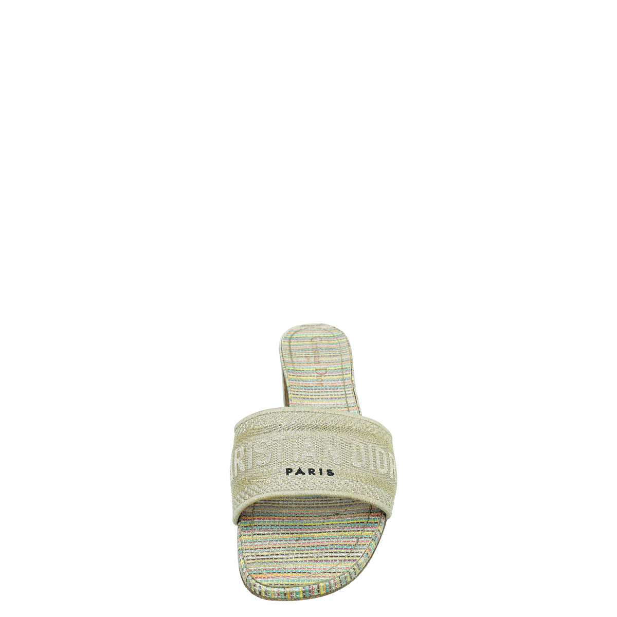 Christian Dior Gold Multicolor Dway Heeled Slide Sandals 39