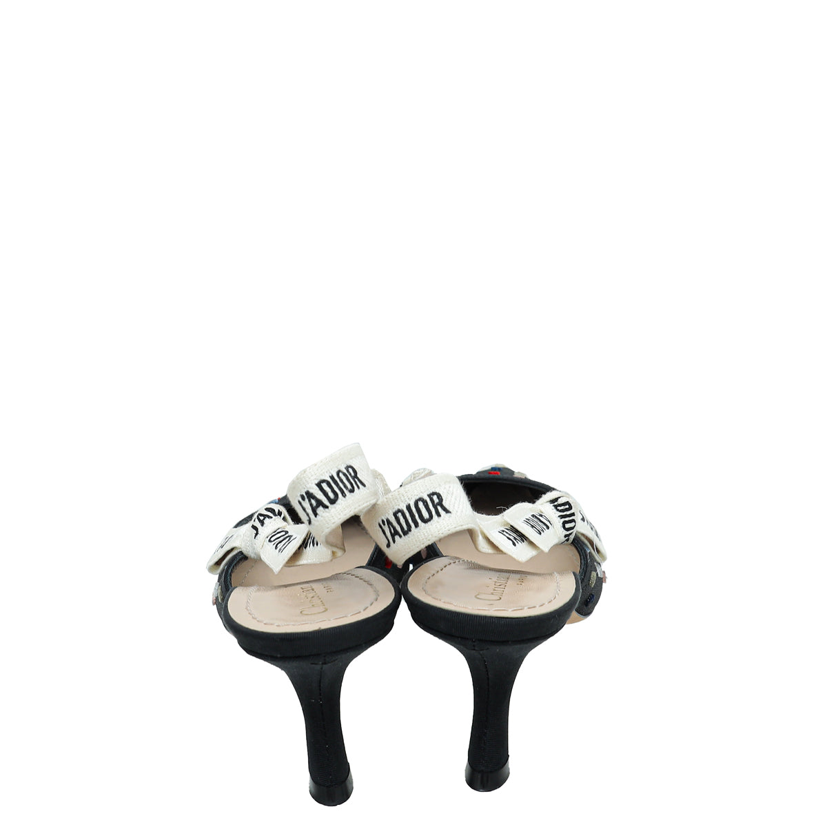 Christian Dior Black J'adior Mini Velvet Dot Mesh Slingback Pump 40