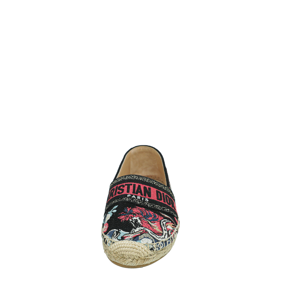 Christian Dior Black Multicolor Mille Fleurs Embroidered Granville Espadrille 39