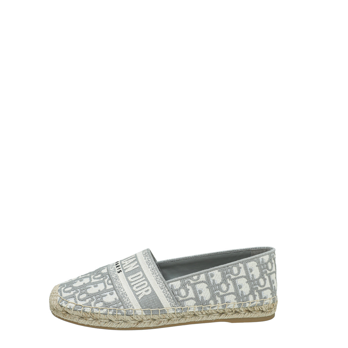 Christian Dior Grey Oblique Embroidered Granville Espadrille 39