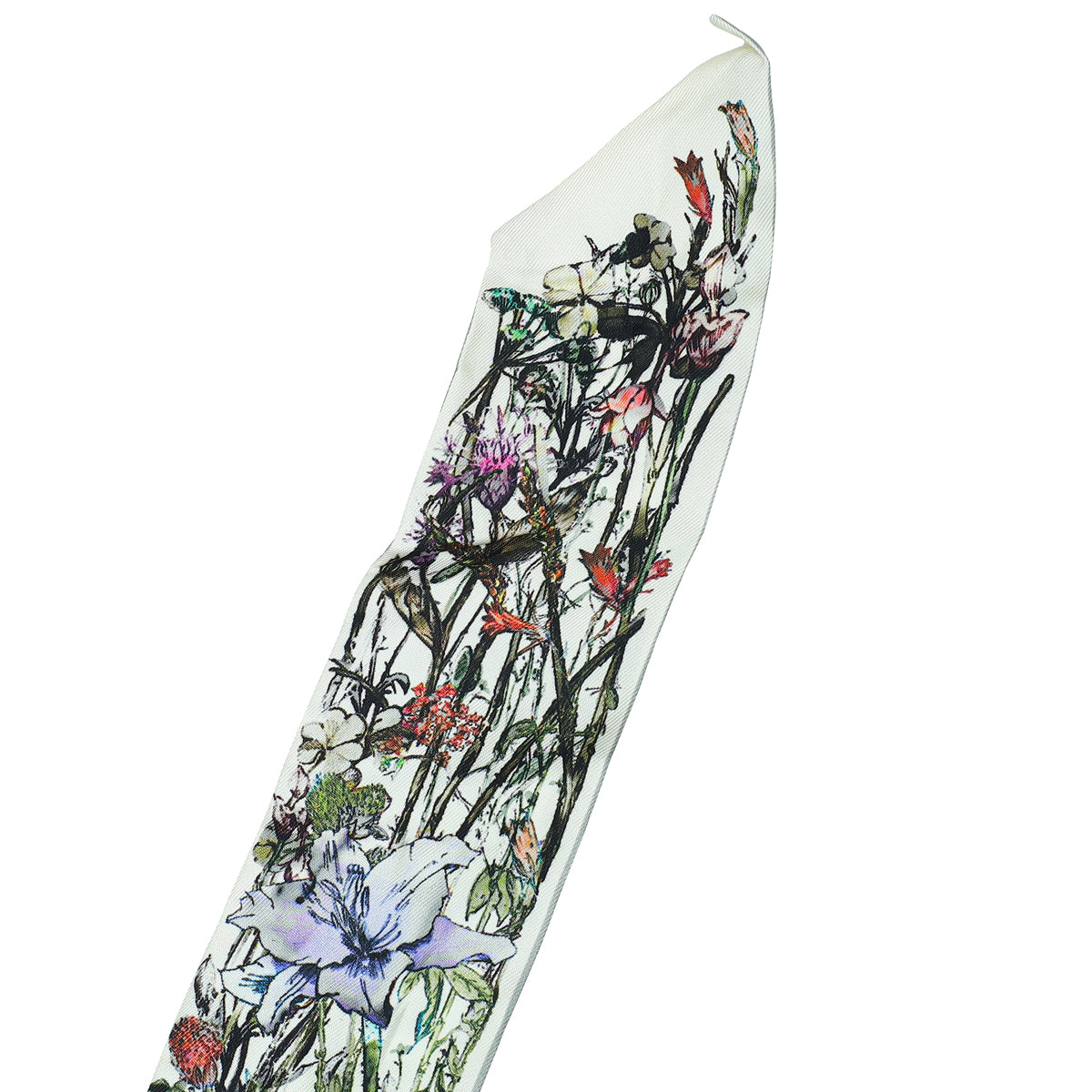 Christian Dior White Multicolor Mille Fleurs Mitzah Scarf