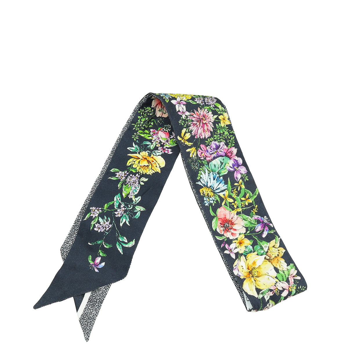 Christian Dior Multicolor D-Floral Mitzah Silk Twilly