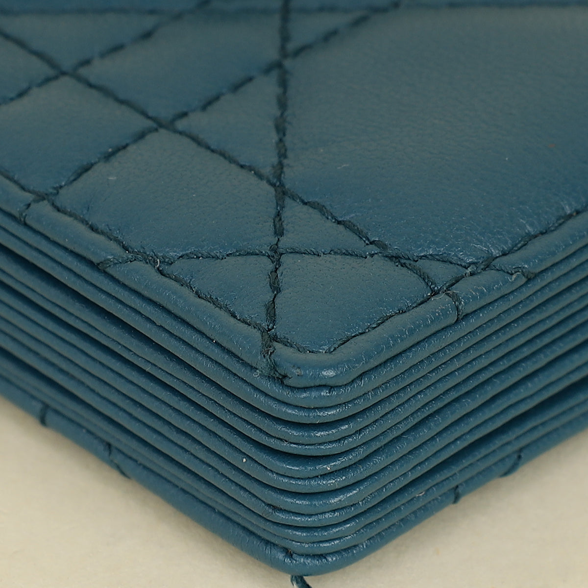 Christian Dior Teal Blue Lady Dior 5-Gusset Card Holder