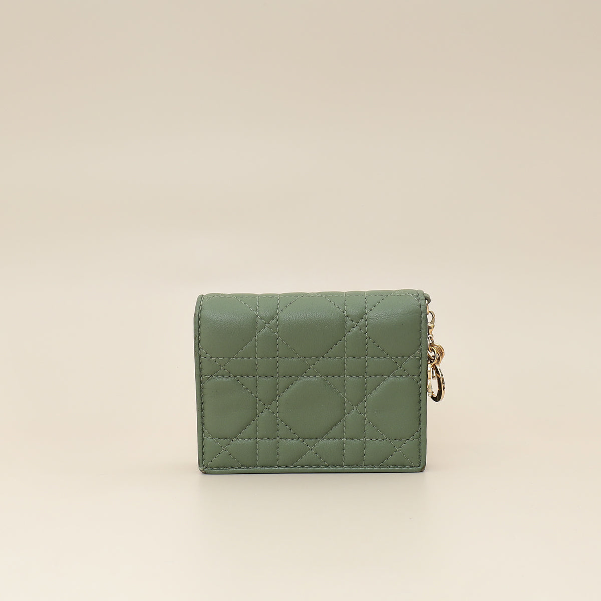 Christian Dior Green Mini Lady Dior Wallet