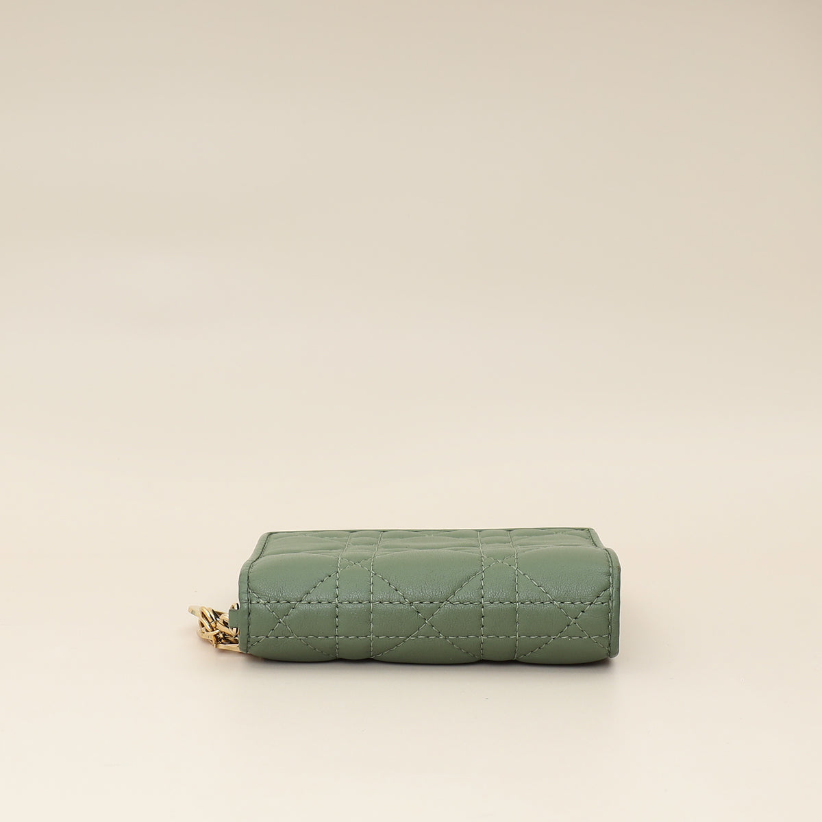 Christian Dior Green Mini Lady Dior Wallet